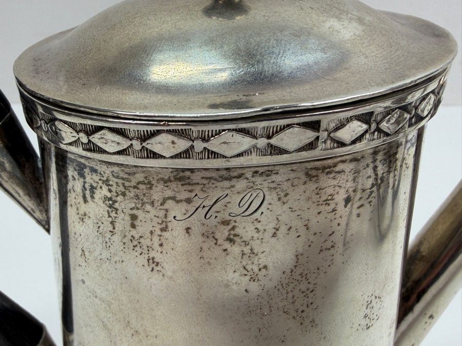 Just Added - Antique 19th Century (1810) Hallmarked Austrian .800+ Silver Coffee Pot With Spirit Burner Weighs 600g (CBAD) [Photo 7]