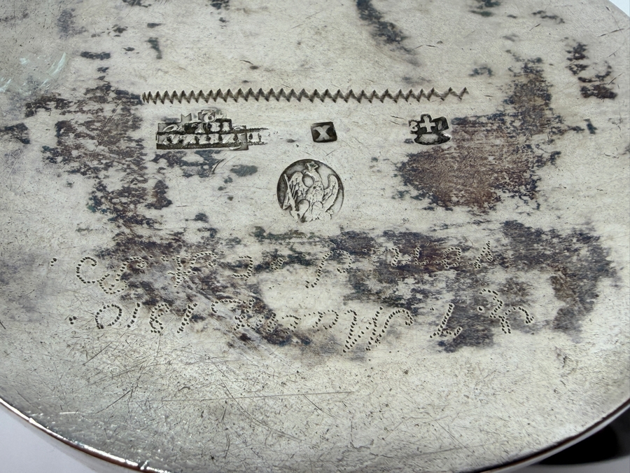 Just Added - Antique 19th Century (1810) Hallmarked Austrian .800+ Silver Coffee Pot With Spirit Burner Weighs 600g (CBAD) [Photo 14]