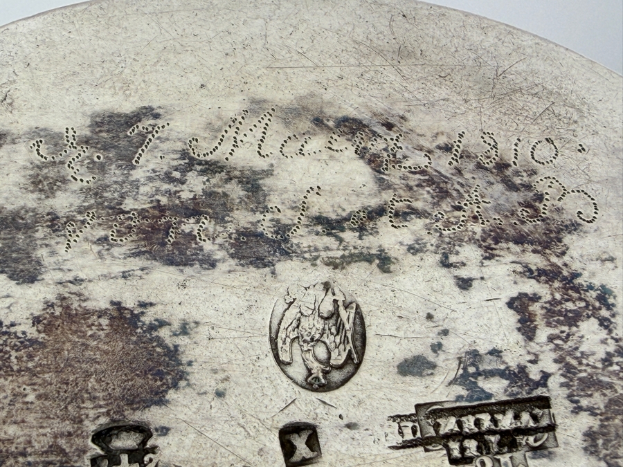 Just Added - Antique 19th Century (1810) Hallmarked Austrian .800+ Silver Coffee Pot With Spirit Burner Weighs 600g (CBAD) [Photo 24]