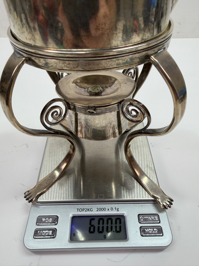 Just Added - Antique 19th Century (1810) Hallmarked Austrian .800+ Silver Coffee Pot With Spirit Burner Weighs 600g (CBAD) [Photo 30]