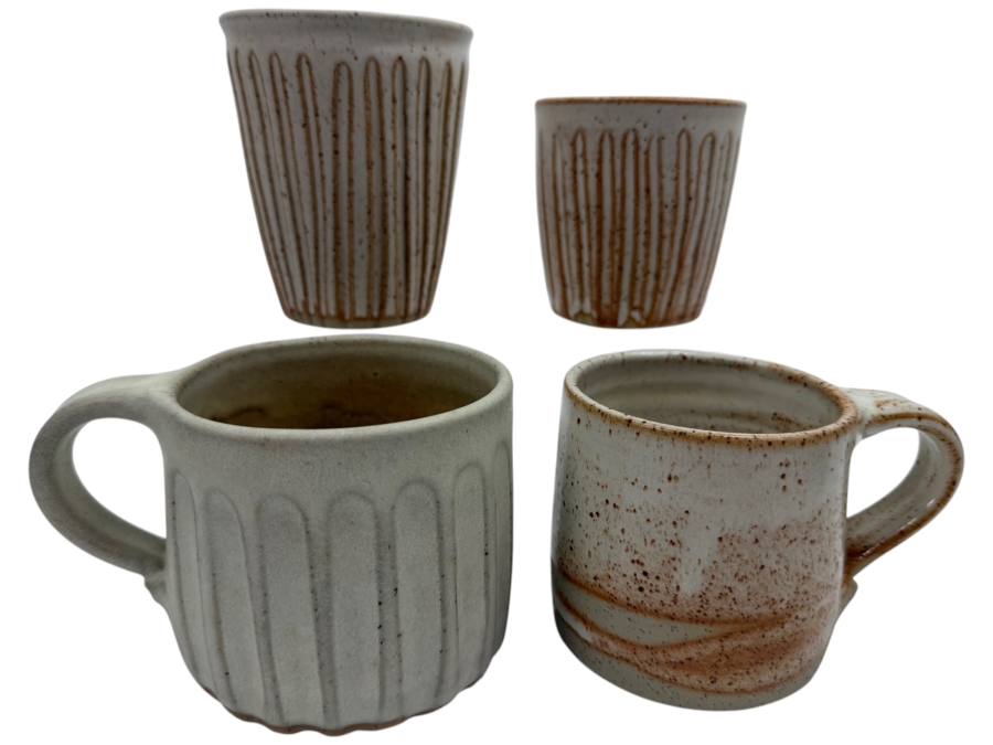 Just Added - (4) Brooke Clunie Red Door Studio Art Pottery Hand Made In Byron Bay, Australia