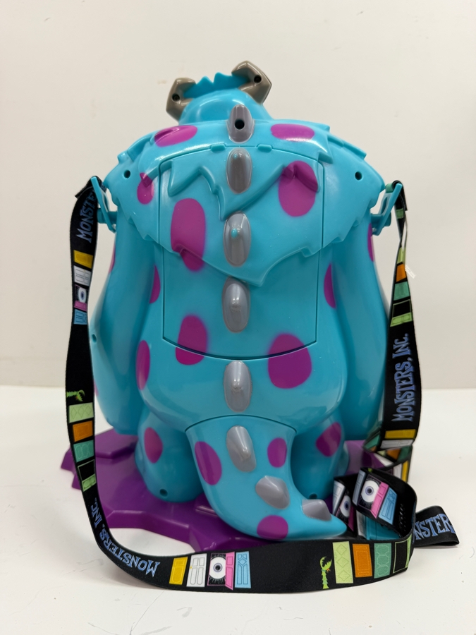 Disney Parks Monsters Inc. Sulley Limited Edition Pixar Fest 2018 Souvenir Popcorn Bucket With Themed Carrying Strap 12'H [Photo 3]