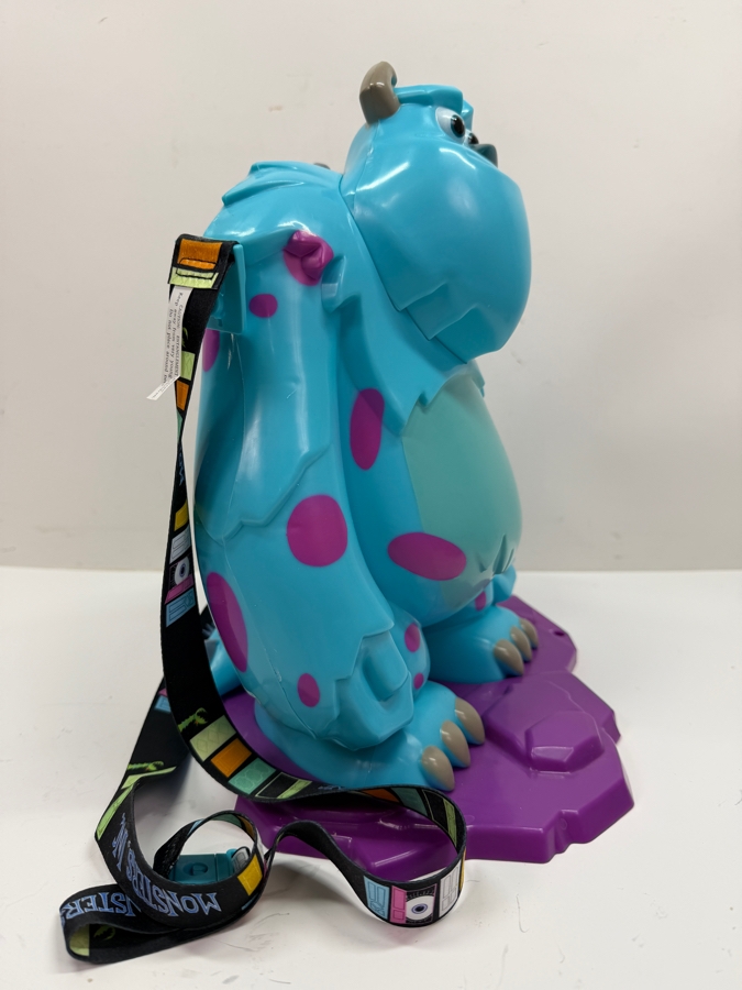 Disney Parks Monsters Inc. Sulley Limited Edition Pixar Fest 2018 Souvenir Popcorn Bucket With Themed Carrying Strap 12'H [Photo 4]