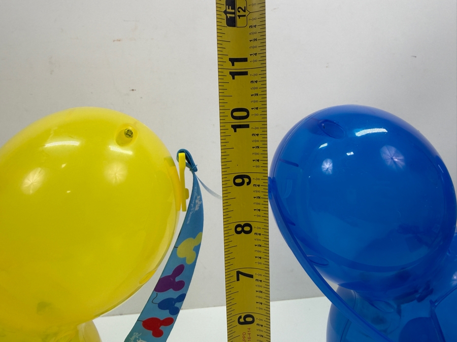 Disney Parks Yellow And Blue Mickey Mouse Balloon Popcorn Buckets - 2018-2021 Signature Souvenir Set With Colorful Lanyard 10'H [Photo 5]