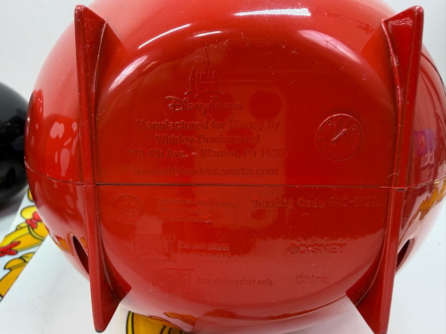 Disney Parks Minnie Mouse 90th Anniversary Balloon Popcorn Bucket & Classic Mickey Mouse Icon Souvenir Bucket With Character Lanyards 10.5'H [Photo 6]