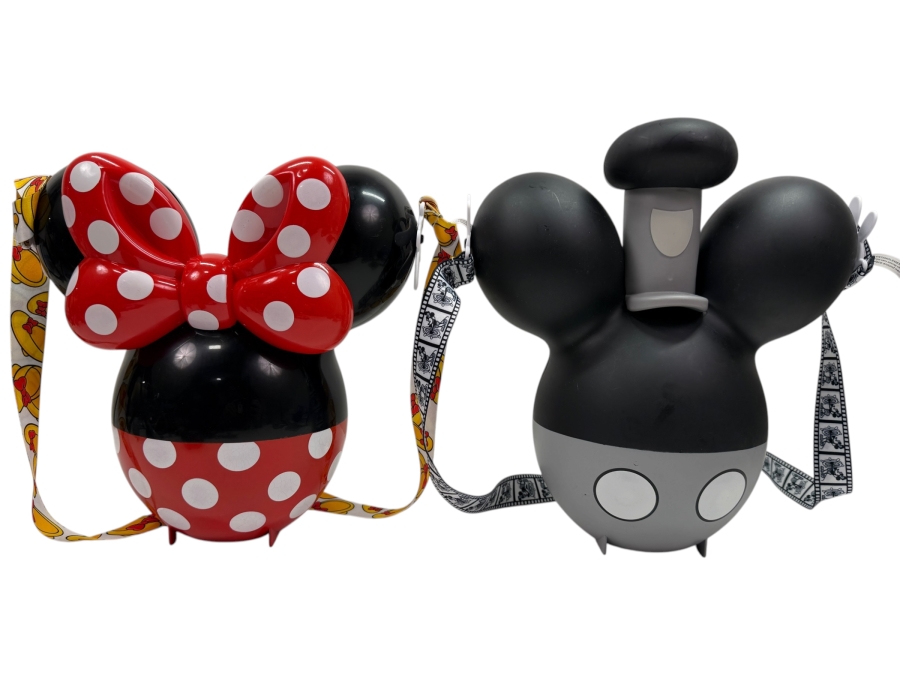 Disney Parks Steamboat Willie Mickey & Minnie Balloon Popcorn Bucket Set - Limited Release 2019-2020 Theme Park Souvenir Collectibles 10'H