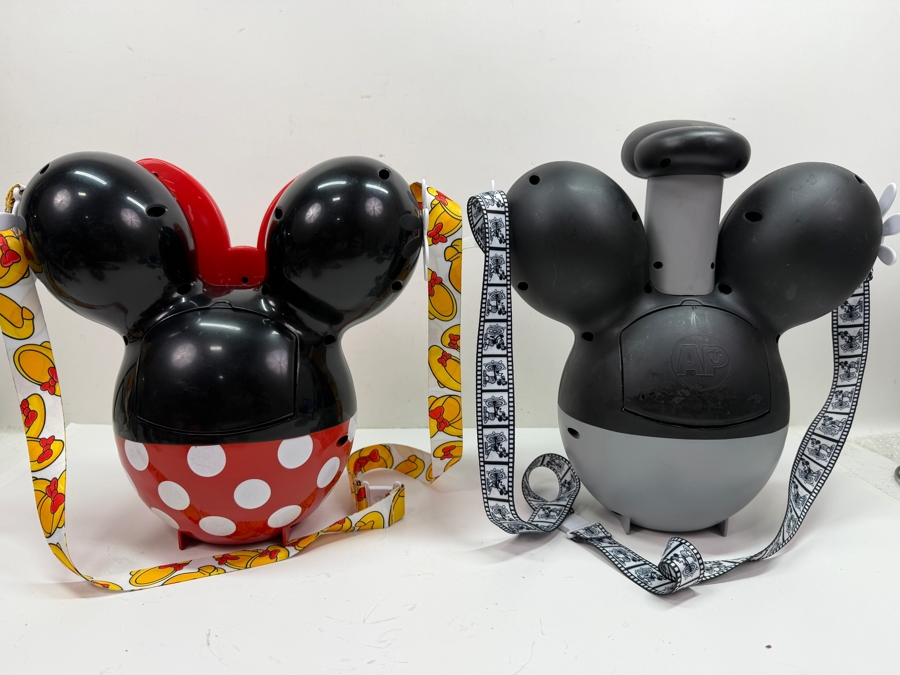 Disney Parks Steamboat Willie Mickey & Minnie Balloon Popcorn Bucket Set - Limited Release 2019-2020 Theme Park Souvenir Collectibles 10'H [Photo 4]