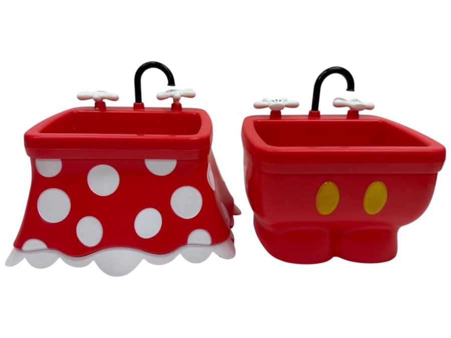 Disney Parks Mickey Mouse Red Pants & Minnie Mouse Skirt Ice Cream Kitchen Sink Souvenir Sundae Containers 5'H