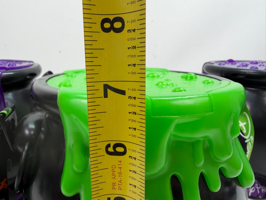 Disney Parks Halloween Poison Apple Cauldron Light-Up Popcorn Buckets - 2018 Green Edition & 2019 AP Exclusive Purple Edition 7'H [Photo 7]