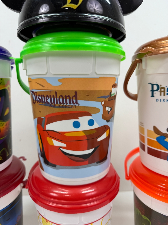 Disney Parks Disneyland Resort 2017-2019 Souvenir Popcorn Bucket Collection - Featuring Mickey Mouse Ear Hat Lid, Cars Land, 2018-2019 Halloween Specials, And Annual Passholder Exclusive Refillable Buckets 8'H [Photo 4]