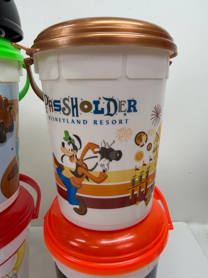 Disney Parks Disneyland Resort 2017-2019 Souvenir Popcorn Bucket Collection - Featuring Mickey Mouse Ear Hat Lid, Cars Land, 2018-2019 Halloween Specials, And Annual Passholder Exclusive Refillable Buckets 8'H [Photo 8]