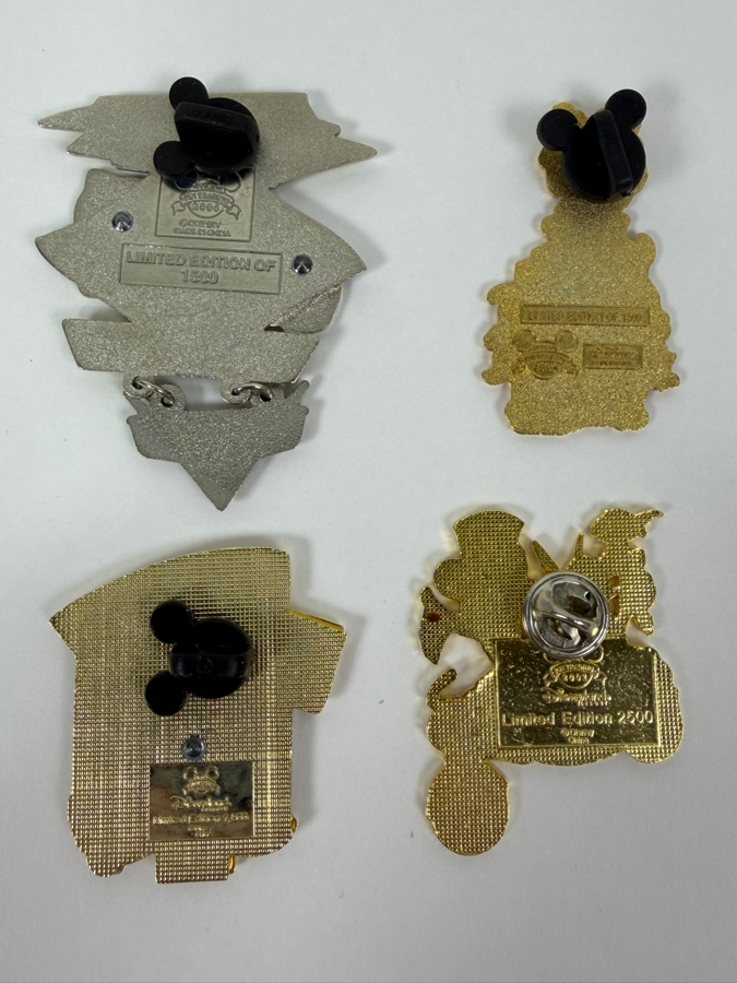 Disney Parks Limited Edition Pin Collection - Disneyland 2006 Lightning McQueen Opening Day, Seven Dwarfs 4th Of July 2004, Goofy #1 Presidents Day & Americana Mickey And Minnie Motorcycle [Photo 6]