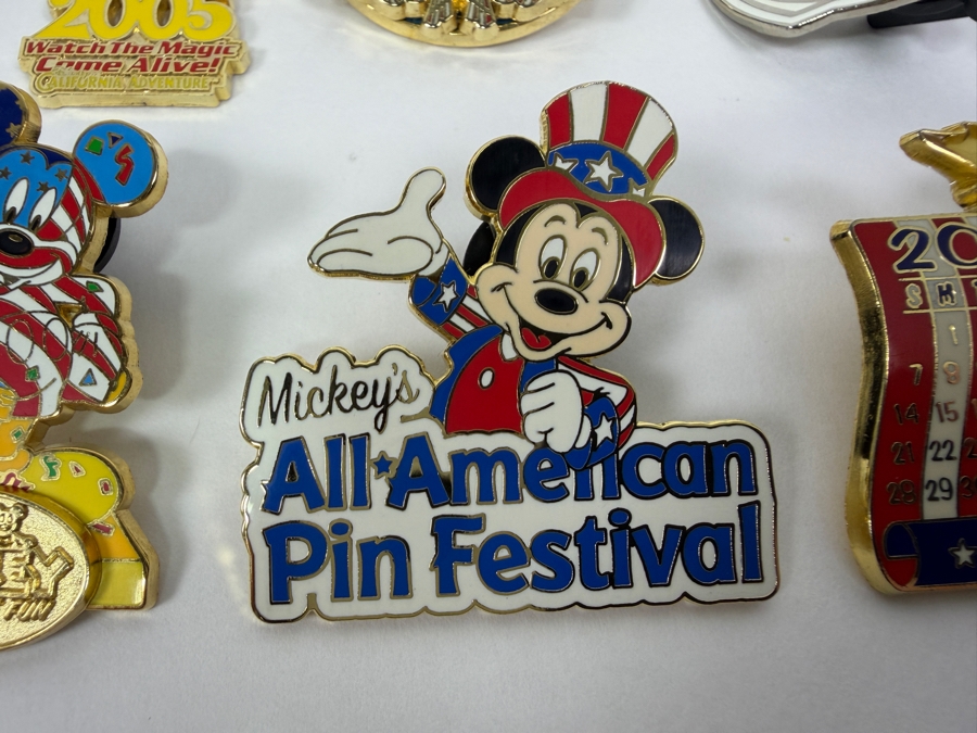 Disney Parks Limited Edition Americana Pin Set - Graduation Mickey 2002, Sorcerer Mickey 2005, President’s Day 2002, Monorail D Logo & Mickey’s All-American Pin Festival [Photo 3]