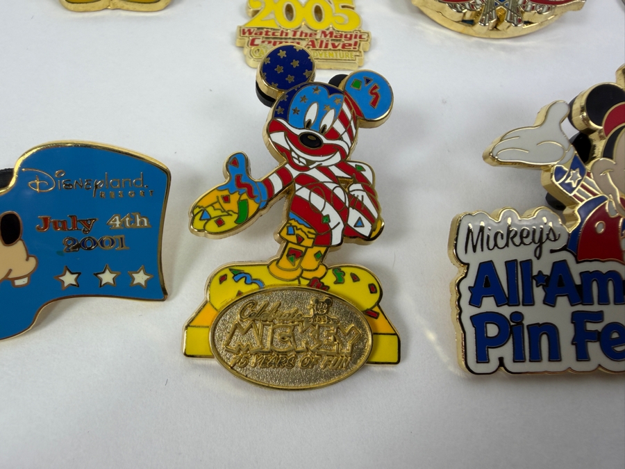 Disney Parks Limited Edition Americana Pin Set - Graduation Mickey 2002, Sorcerer Mickey 2005, President’s Day 2002, Monorail D Logo & Mickey’s All-American Pin Festival [Photo 4]