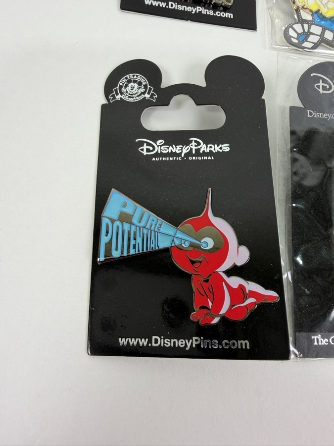 Disney Parks Collector Pin Set - Kronk Squeaker Squirrel, DSSH Chip ‘N’ Dale Popcorn, 2021 LE Easter Bouquet, Tron Identity Disc, Jack-Jack Pure Potential, D23 70 Years Of Magic & Mission Breakout AP [Photo 2]