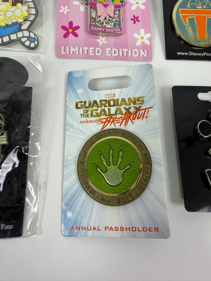 Disney Parks Collector Pin Set - Kronk Squeaker Squirrel, DSSH Chip ‘N’ Dale Popcorn, 2021 LE Easter Bouquet, Tron Identity Disc, Jack-Jack Pure Potential, D23 70 Years Of Magic & Mission Breakout AP [Photo 4]