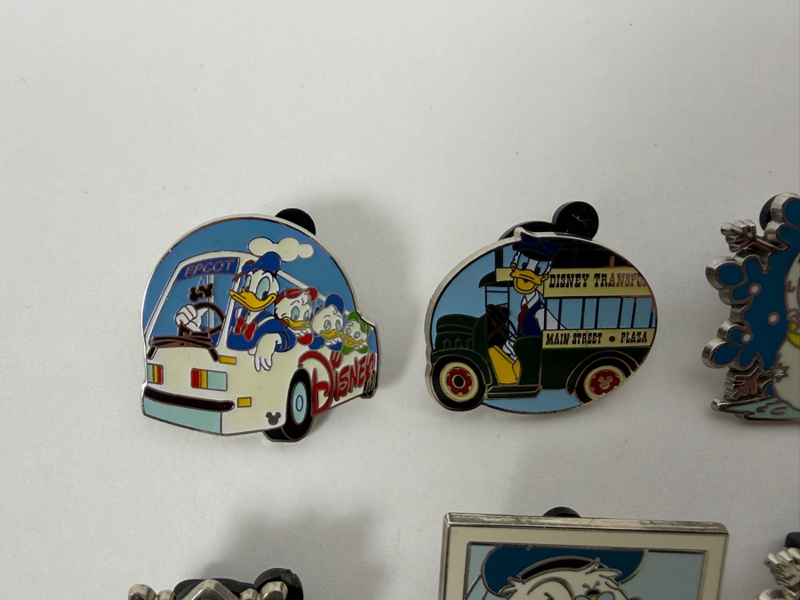 Disney Parks Collector Pin Set - EPCOT Buses, Disney Transport Main Street Plaza, Donald Duck Holiday Snowflakes, Jiminy Cricket Heart, And Mickey Mouse Holiday Treats [Photo 6]