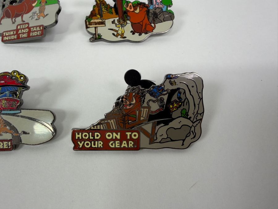 Disney Parks Wild About Safety Timon & Pumbaa Pin Set - 2003-2004 Educational Collection Featuring Character Safety Tips [Photo 4]