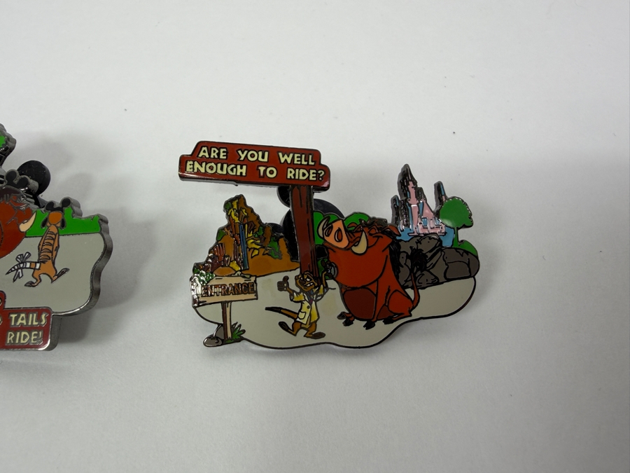 Disney Parks Wild About Safety Timon & Pumbaa Pin Set - 2003-2004 Educational Collection Featuring Character Safety Tips [Photo 5]
