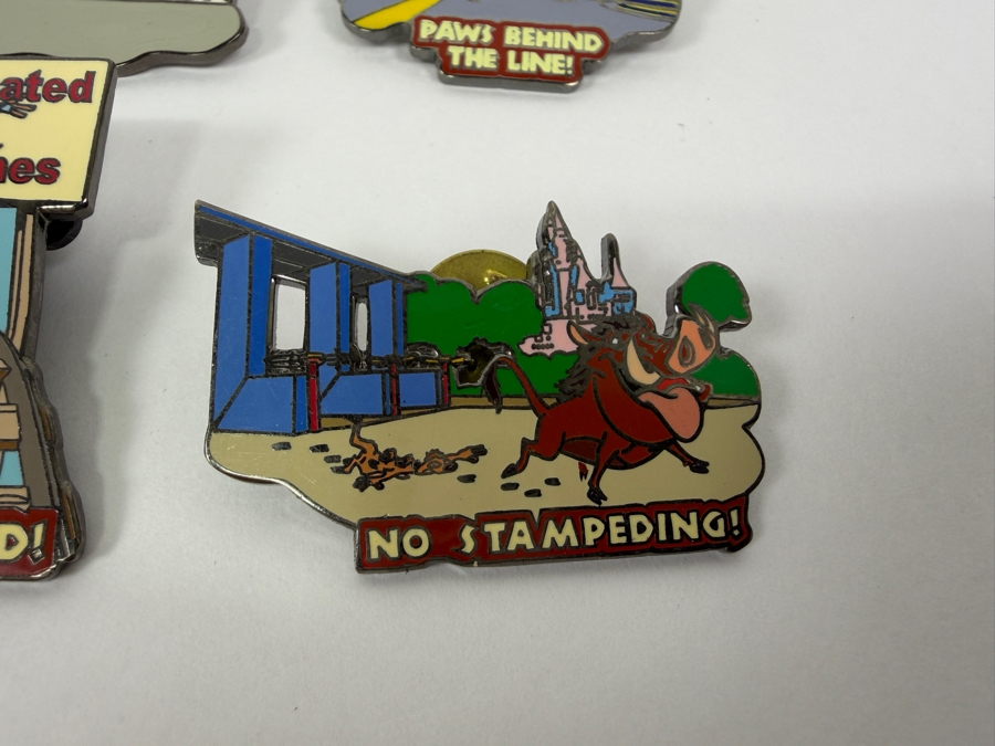 Disney Parks Wild About Safety Timon & Pumbaa Pin Set - 2003-2004 Educational Collection Featuring Character Safety Tips [Photo 4]
