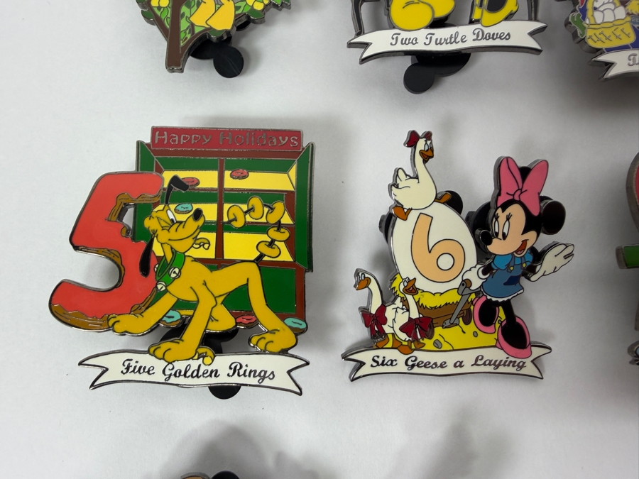 Disney Parks 12 Days Of Christmas 2004 Collector Pin Set - 12-Pin Holiday Character Collection - Limited Edition 1500 [Photo 4]