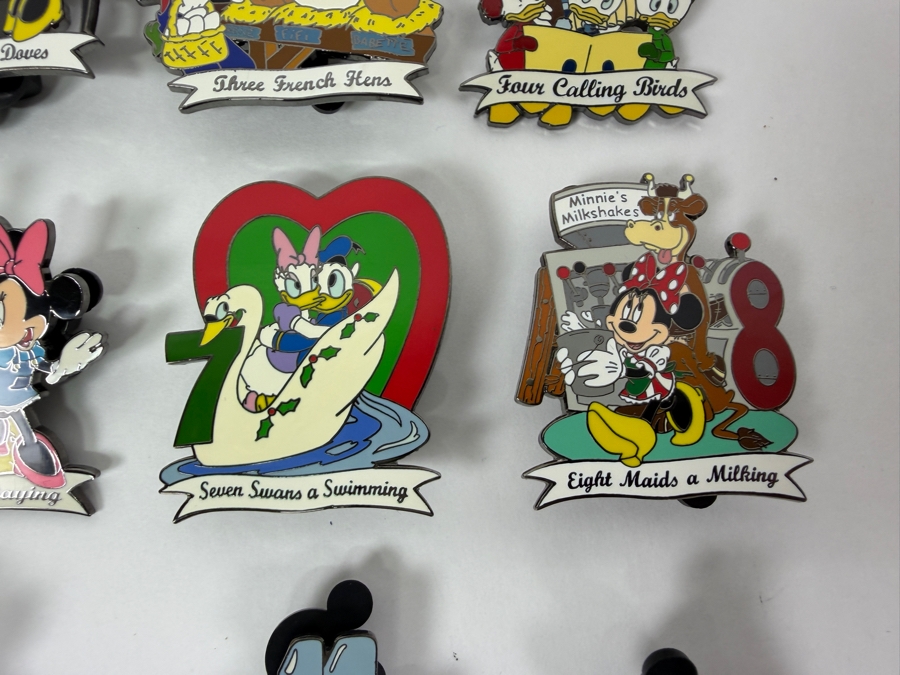 Disney Parks 12 Days Of Christmas 2004 Collector Pin Set - 12-Pin Holiday Character Collection - Limited Edition 1500 [Photo 5]