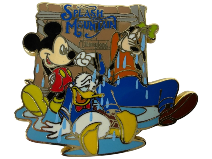 Disney Parks Splash Mountain Mickey, Donald & Goofy 'Drenched' Pin - 2008 Open Edition Attraction Souvenir Trading Pin