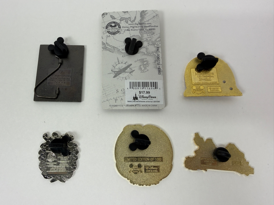 Disney Parks Limited Edition Pin Set - Toy Story Christmas 2002, Indiana Jones 25th Anniversary, Pirates Stitch Jail, Small World Ariel 2021, Belle Little Friends & Mr. Toad Writing In Ledger [Photo 8]