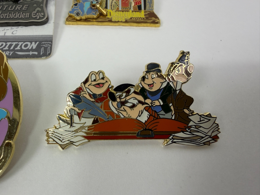 Disney Parks Limited Edition Pin Set - Toy Story Christmas 2002, Indiana Jones 25th Anniversary, Pirates Stitch Jail, Small World Ariel 2021, Belle Little Friends & Mr. Toad Writing In Ledger [Photo 5]