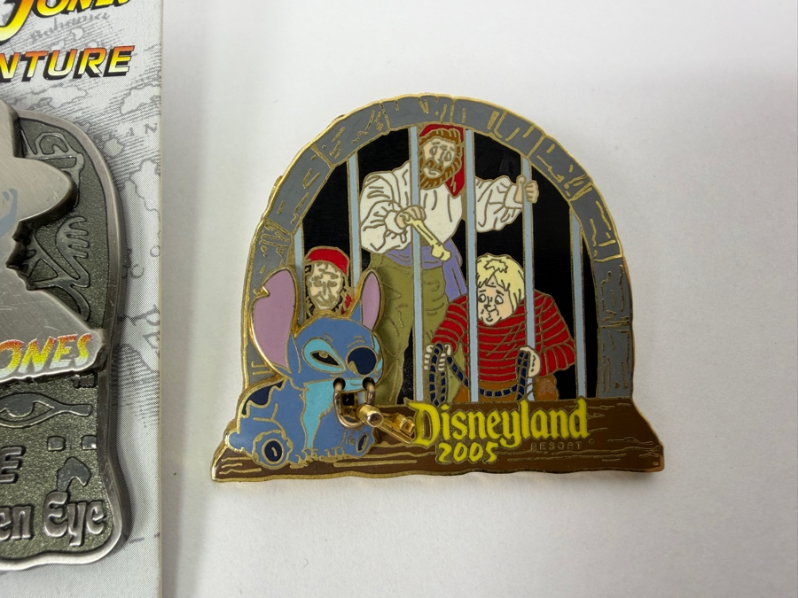 Disney Parks Limited Edition Pin Set - Toy Story Christmas 2002, Indiana Jones 25th Anniversary, Pirates Stitch Jail, Small World Ariel 2021, Belle Little Friends & Mr. Toad Writing In Ledger [Photo 4]