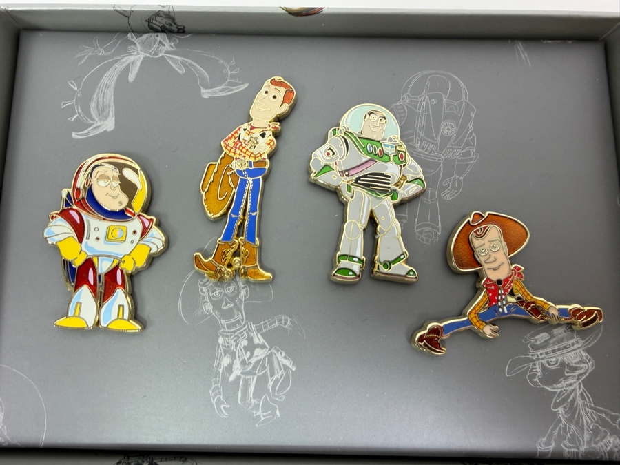 Disney D23 Expo Exclusive 2015 Toy Story 20th Anniversary Boxed 4 Pin Set - Limited Edition 500 - Concept Art And Final Character Evolution Collection [Photo 2]