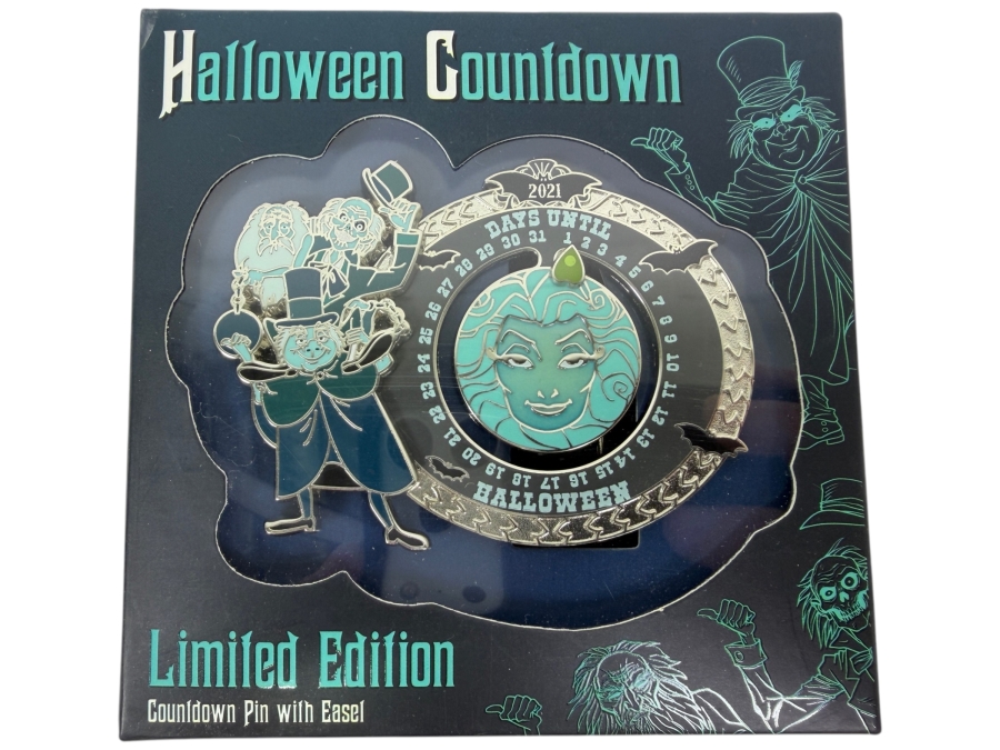 Disney Haunted Mansion 2021 Halloween Countdown Limited Edition Pin With Easel
