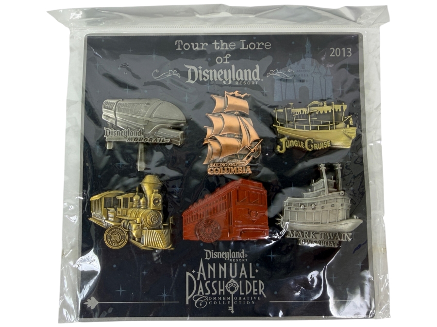 2013 Disneyland Tour The Lore Annual Passholder Commemorative Collection Attraction Vehicle Six Pin Set Retails $55