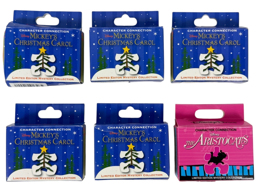 Disney Character Connection Mickey's Christmas Carol And The Aristocats Limited Edition Mystery Pin Box Set