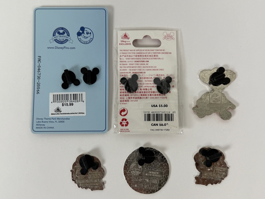 Assorted Collection Of Six Authentic Disney Pins Including Disneyland 65th Anniversary Mr. Toad, 2017 Christmas Mickey Mouse, Toy Story Jessie, And Character Train Conductors [Photo 6]