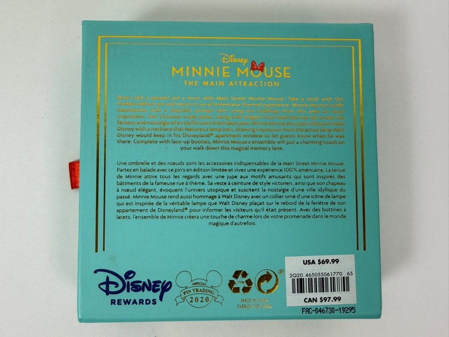 Disney Minnie Mouse The Main Attraction Main Street U.S.A. Jumbo Limited Edition 1000 Enamel Pin In Original Display Box [Photo 4]