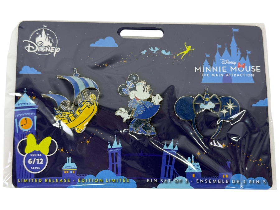 Disney Minnie Mouse The Main Attraction Peter Pan's Flight Series 6 Of 12 Limited Release Three Pin Set