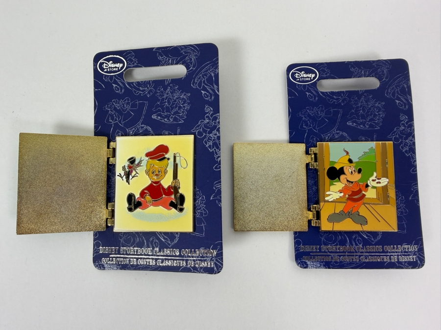 Disney Store Storybook Classics Collection Peter And The Wolf And Mickey And The Beanstalk Hinged Pin Set [Photo 3]