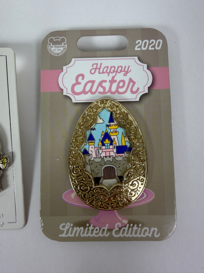 Disney Bedknobs And Broomsticks 50th Anniversary Limited Edition Pin And 2020 Happy Easter Sleeping Beauty Castle Egg Pin Set [Photo 2]