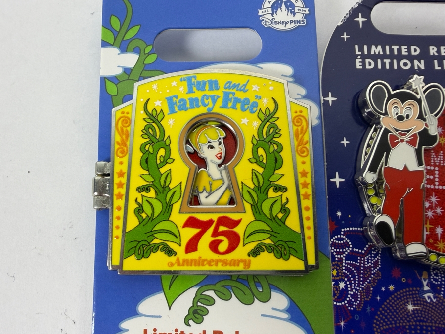 Disney Fun And Fancy Free 75th Anniversary Hinged Pin And Main Street Electrical Parade 50th Anniversary Limited Release Pin Set [Photo 3]