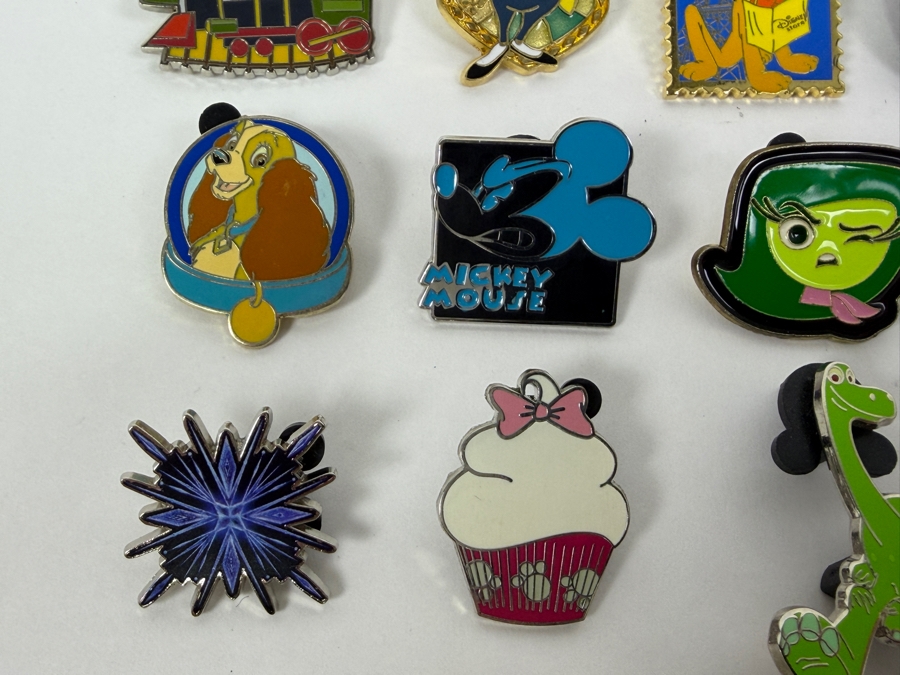 Collection Of (24) Authentic Disney Pins Featuring Characters Like Mickey And Minnie Mouse, Dory, Simba, And Remy, With Park Icons Such As The Epcot World Showcase Stamps And Disney+ Founders Circle Exclusive [Photo 7]