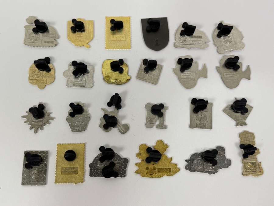 Collection Of (24) Authentic Disney Pins Featuring Characters Like Mickey And Minnie Mouse, Dory, Simba, And Remy, With Park Icons Such As The Epcot World Showcase Stamps And Disney+ Founders Circle Exclusive [Photo 11]