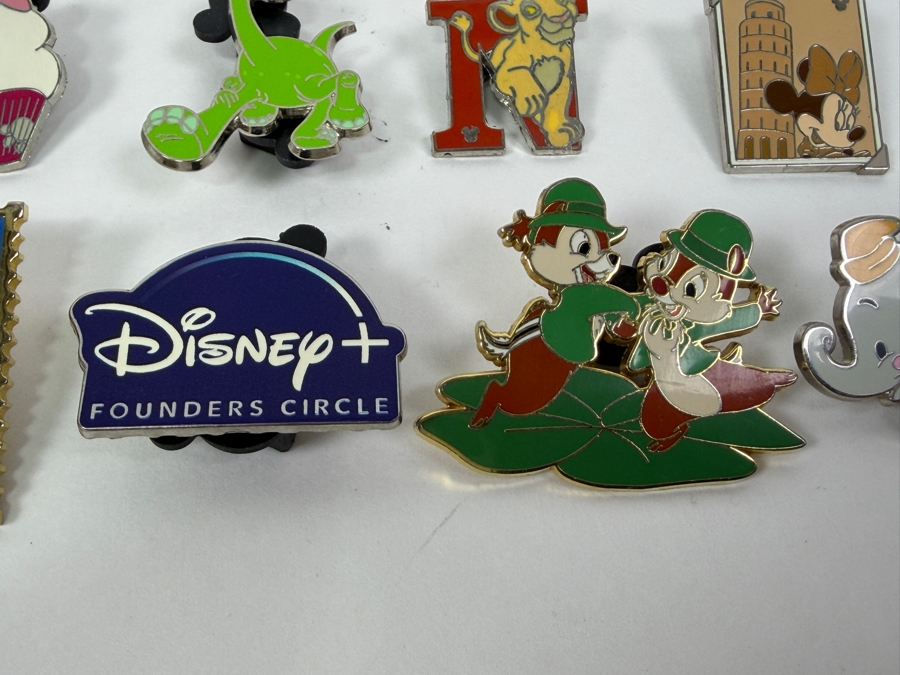Collection Of (24) Authentic Disney Pins Featuring Characters Like Mickey And Minnie Mouse, Dory, Simba, And Remy, With Park Icons Such As The Epcot World Showcase Stamps And Disney+ Founders Circle Exclusive [Photo 3]
