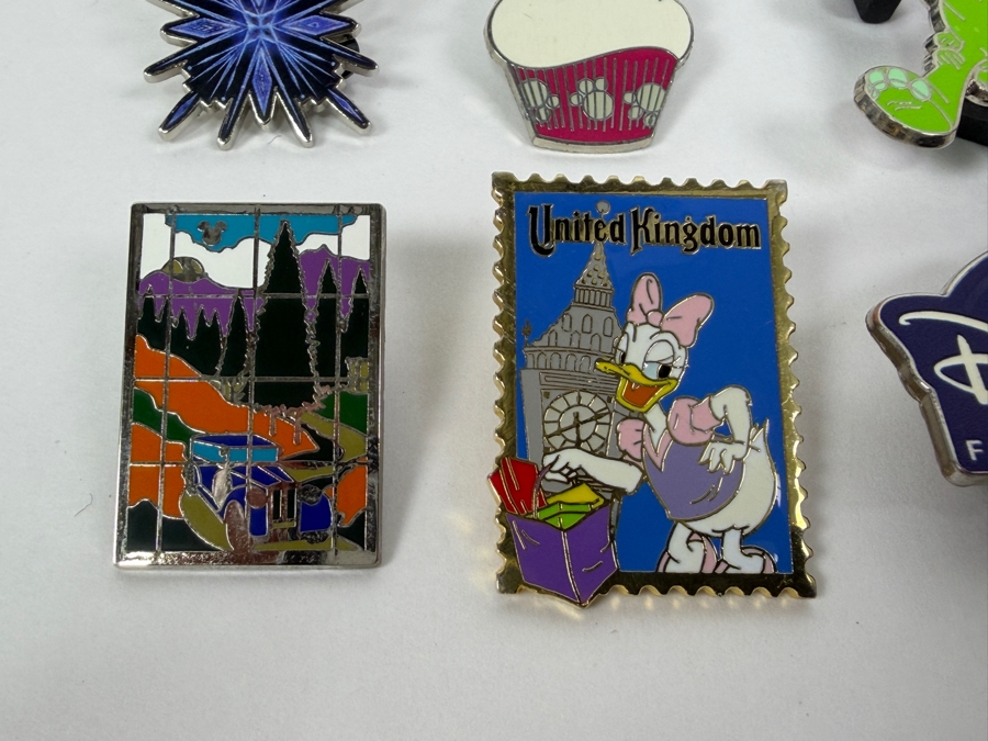 Collection Of (24) Authentic Disney Pins Featuring Characters Like Mickey And Minnie Mouse, Dory, Simba, And Remy, With Park Icons Such As The Epcot World Showcase Stamps And Disney+ Founders Circle Exclusive [Photo 2]
