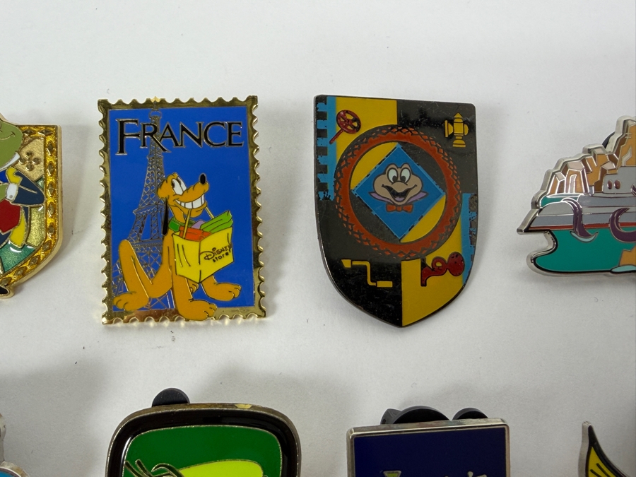 Collection Of (24) Authentic Disney Pins Featuring Characters Like Mickey And Minnie Mouse, Dory, Simba, And Remy, With Park Icons Such As The Epcot World Showcase Stamps And Disney+ Founders Circle Exclusive [Photo 9]