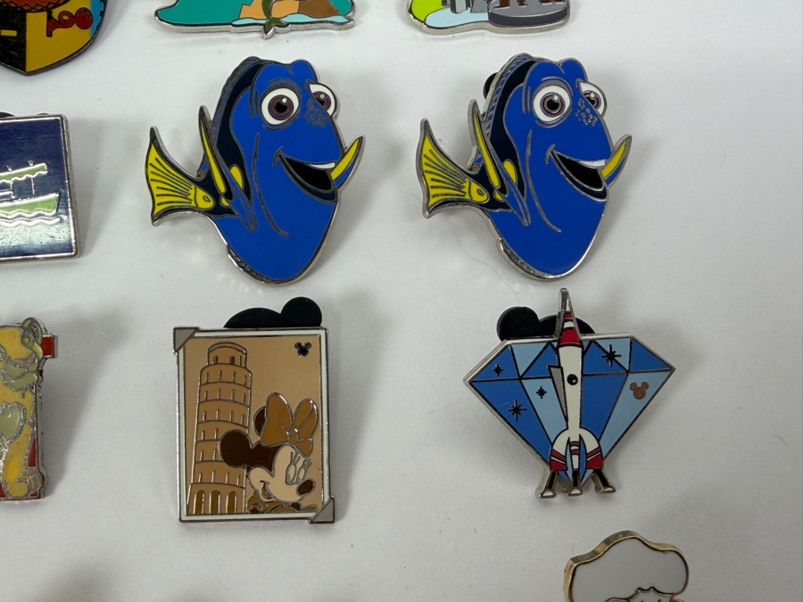 Collection Of (24) Authentic Disney Pins Featuring Characters Like Mickey And Minnie Mouse, Dory, Simba, And Remy, With Park Icons Such As The Epcot World Showcase Stamps And Disney+ Founders Circle Exclusive [Photo 5]