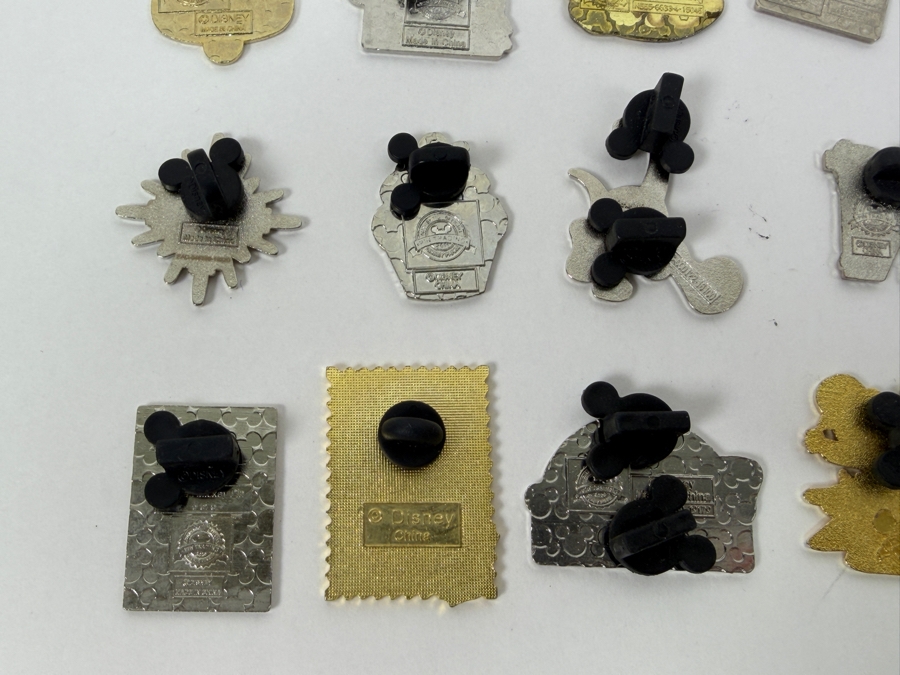 Collection Of (24) Authentic Disney Pins Featuring Characters Like Mickey And Minnie Mouse, Dory, Simba, And Remy, With Park Icons Such As The Epcot World Showcase Stamps And Disney+ Founders Circle Exclusive [Photo 12]