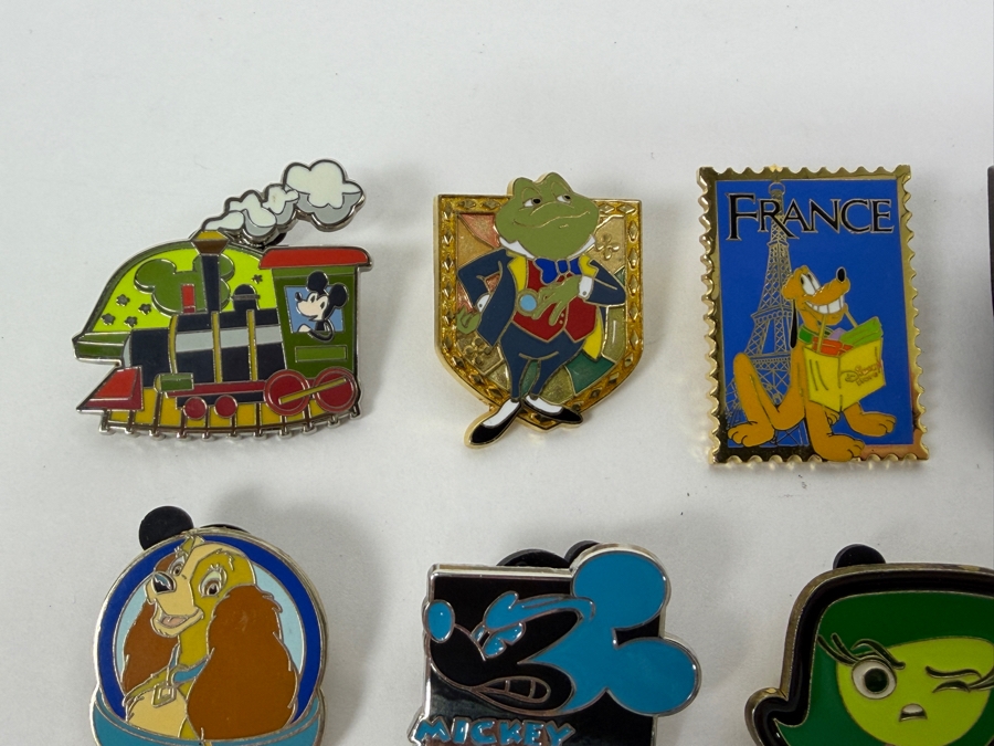 Collection Of (24) Authentic Disney Pins Featuring Characters Like Mickey And Minnie Mouse, Dory, Simba, And Remy, With Park Icons Such As The Epcot World Showcase Stamps And Disney+ Founders Circle Exclusive [Photo 8]
