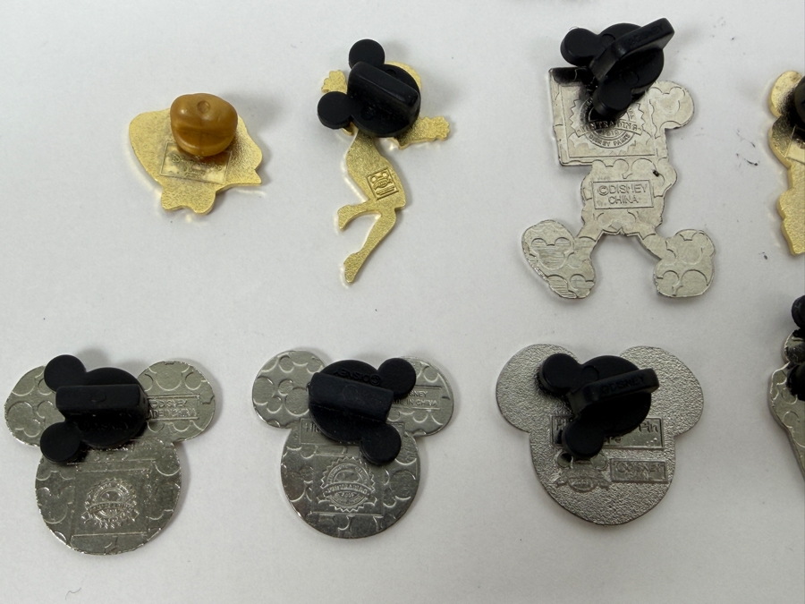 Collection Of (24) Authentic Disney Pins Featuring Characters Like Mickey Mouse As Mr. Incredible, Violet Parr, Timon and Pumbaa Wild About Safety Logo, And The Epcot World Showcase United Kingdom Flag Icon [Photo 15]