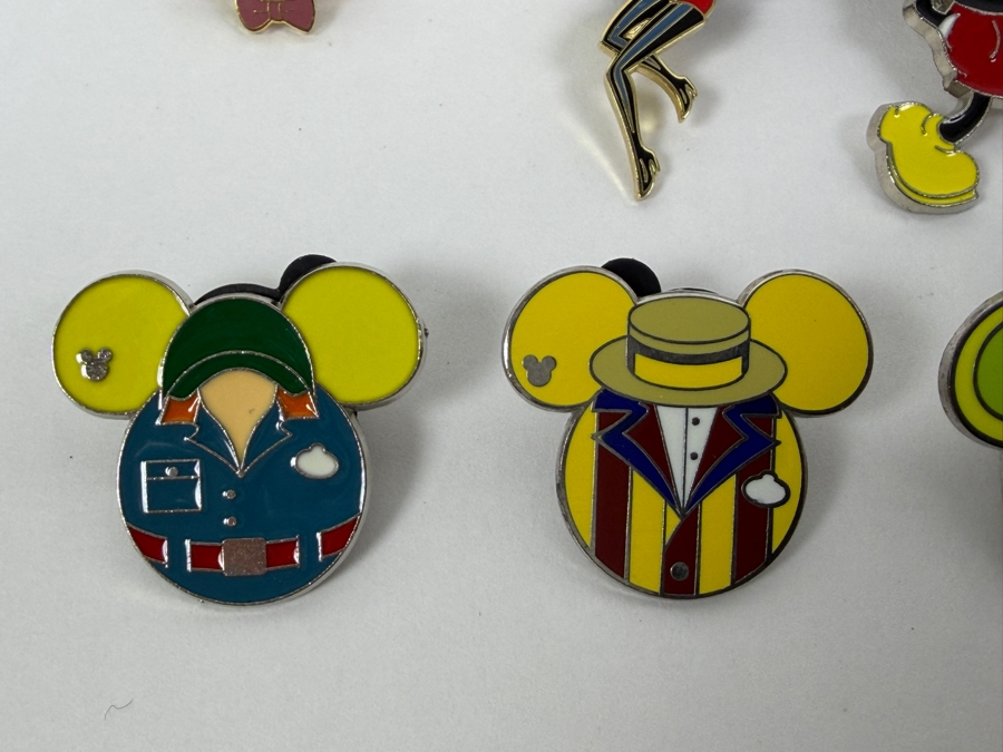 Collection Of (24) Authentic Disney Pins Featuring Characters Like Mickey Mouse As Mr. Incredible, Violet Parr, Timon and Pumbaa Wild About Safety Logo, And The Epcot World Showcase United Kingdom Flag Icon [Photo 2]